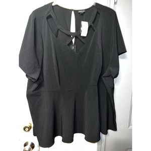 New 5X Black Torrid Peplum Top